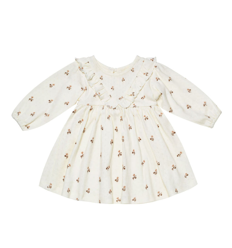 Pointelle long sleeve v dress set