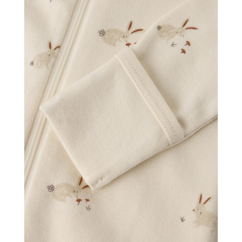 Bunnies zip long sleeve sleeper footie