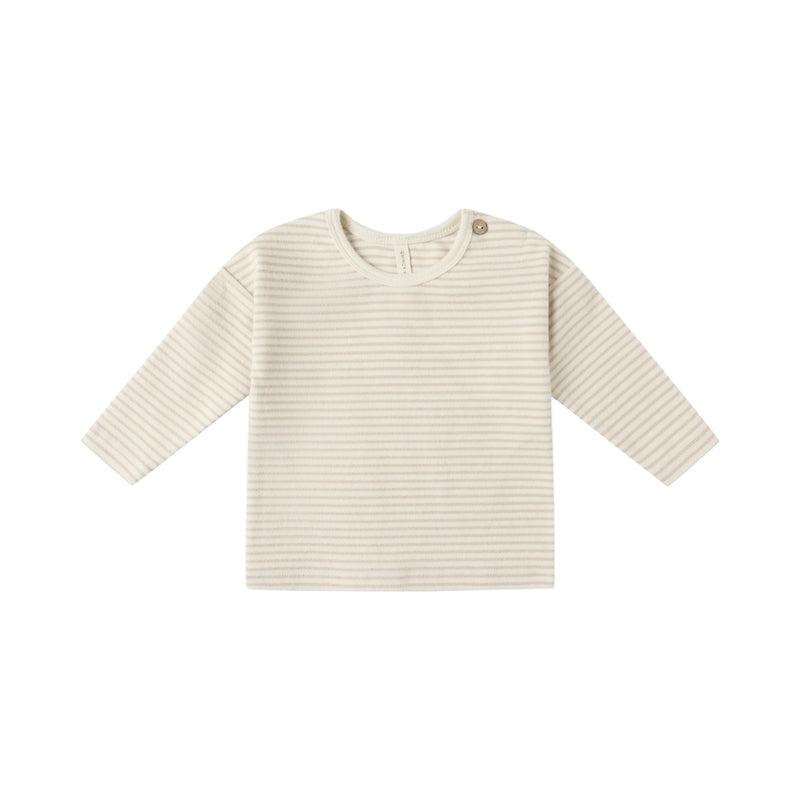Oat micro stripe long sleeve tee