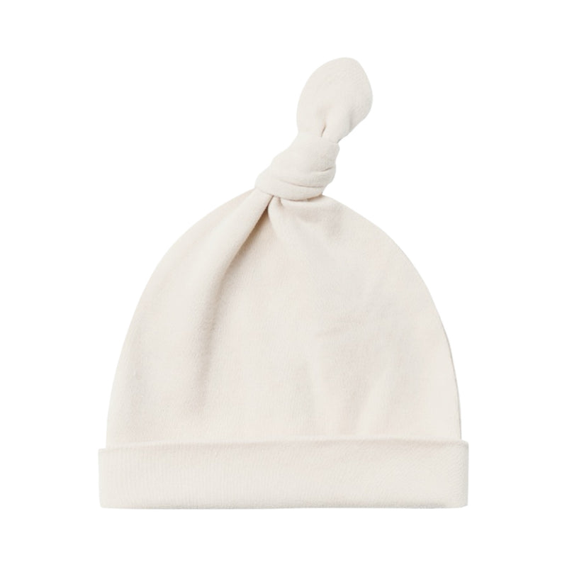 Natural knotted baby hat