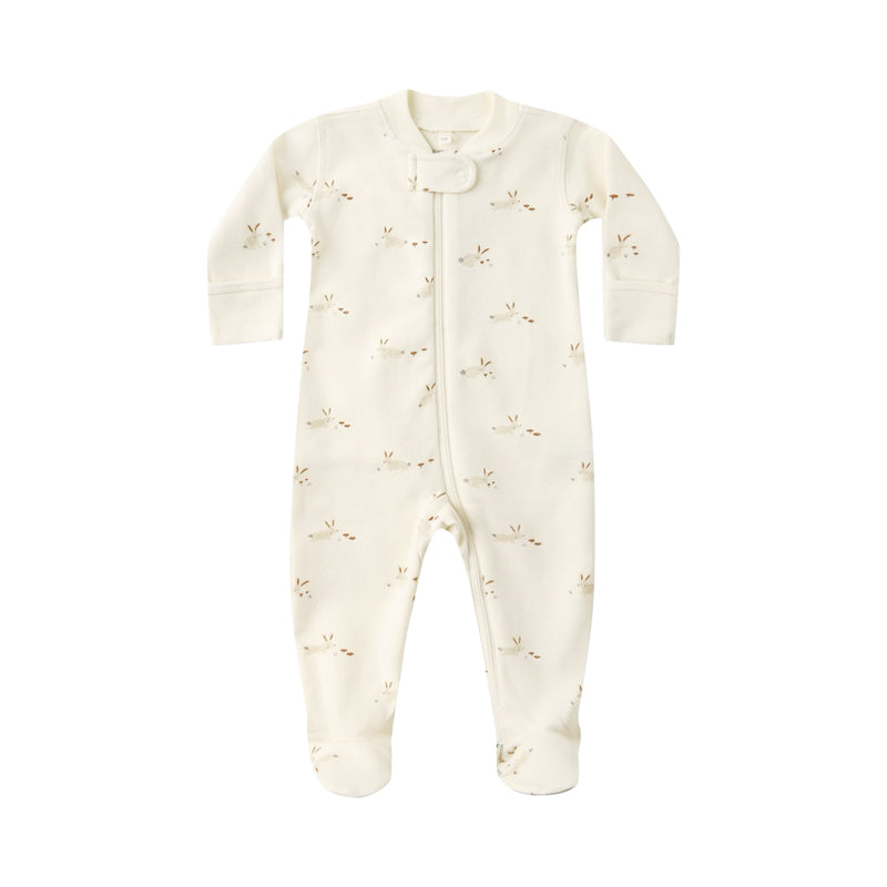 Bunnies zip long sleeve sleeper footie
