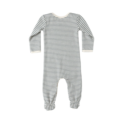 Ocean micro stripe baby footie