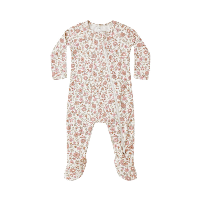 Bloom bamboo zip footie