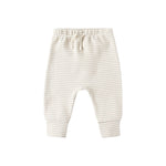 Oat micro stripe drawstring pant