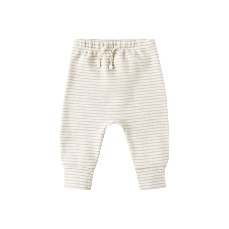 Oat micro stripe drawstring pant