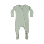 Fern bamboo zip footie