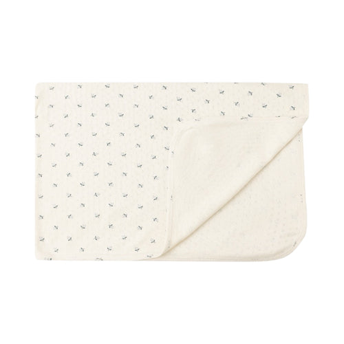 Blue ditsy pointelle baby blanket