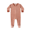 Candy stripe hidden snap footie