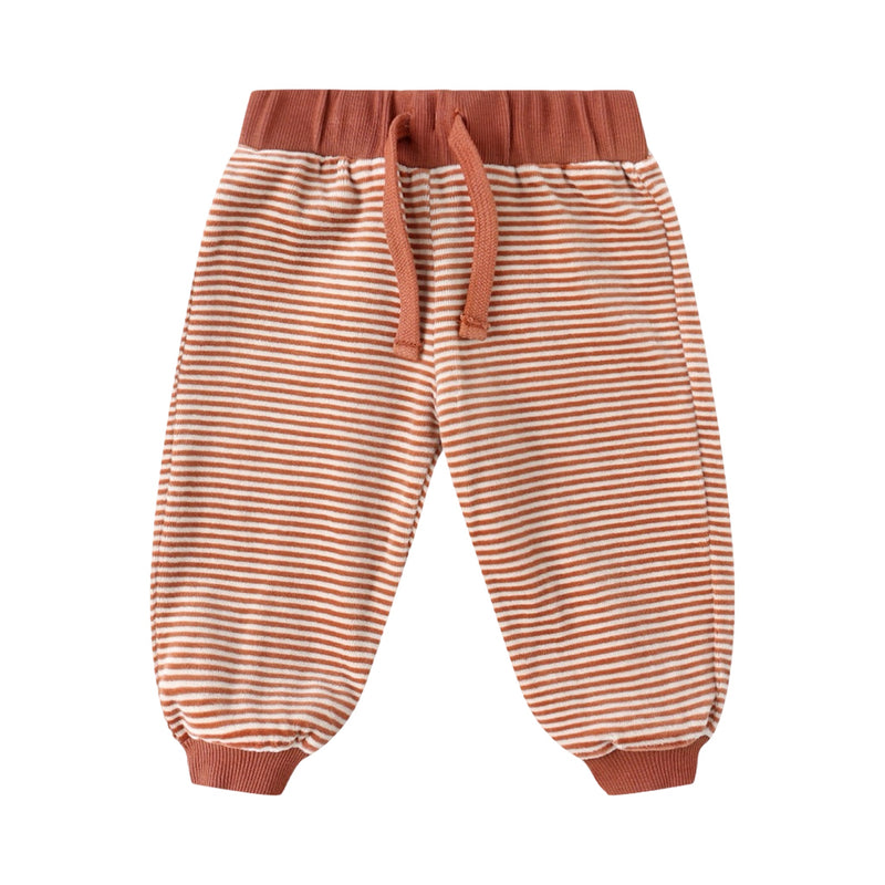 Candy stripe velour relaxed sweatpant