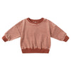 Candy stripe velour relaxed sweatshirt