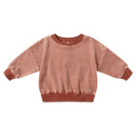 Candy stripe velour relaxed sweatshirt