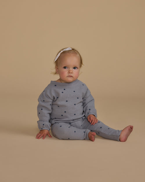 Blue stars spongey knit set