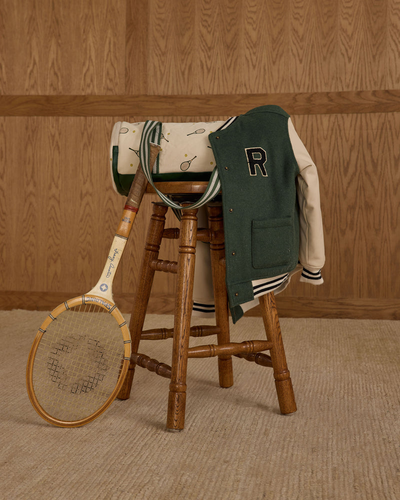 Green varsity jacket