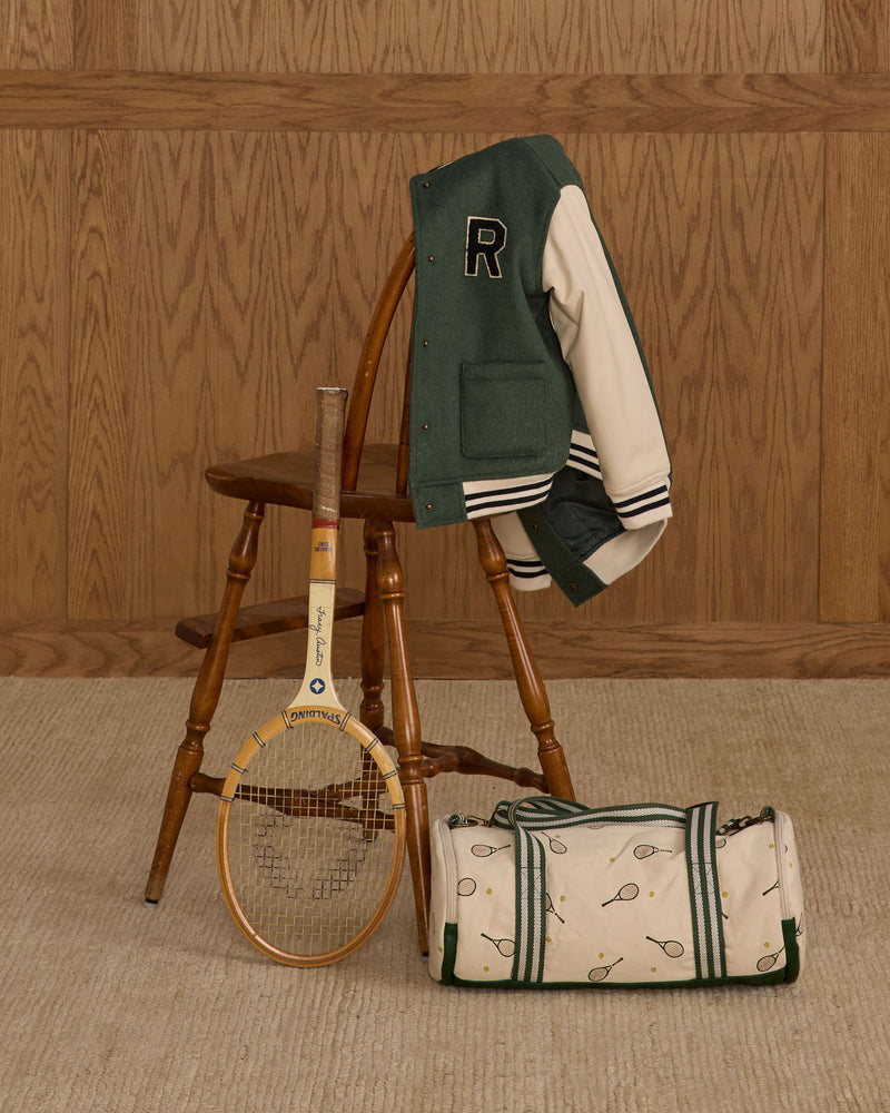 Green varsity jacket