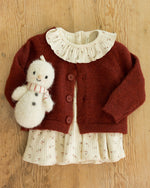 Natural ditsy ruffle collar dress
