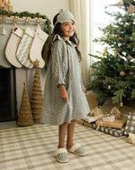 Evergreen gingham slippers
