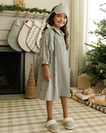 Evergreen gingham slippers
