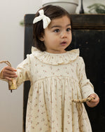 Natural ditsy ruffle collar dress