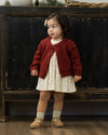 Natural ditsy ruffle collar dress