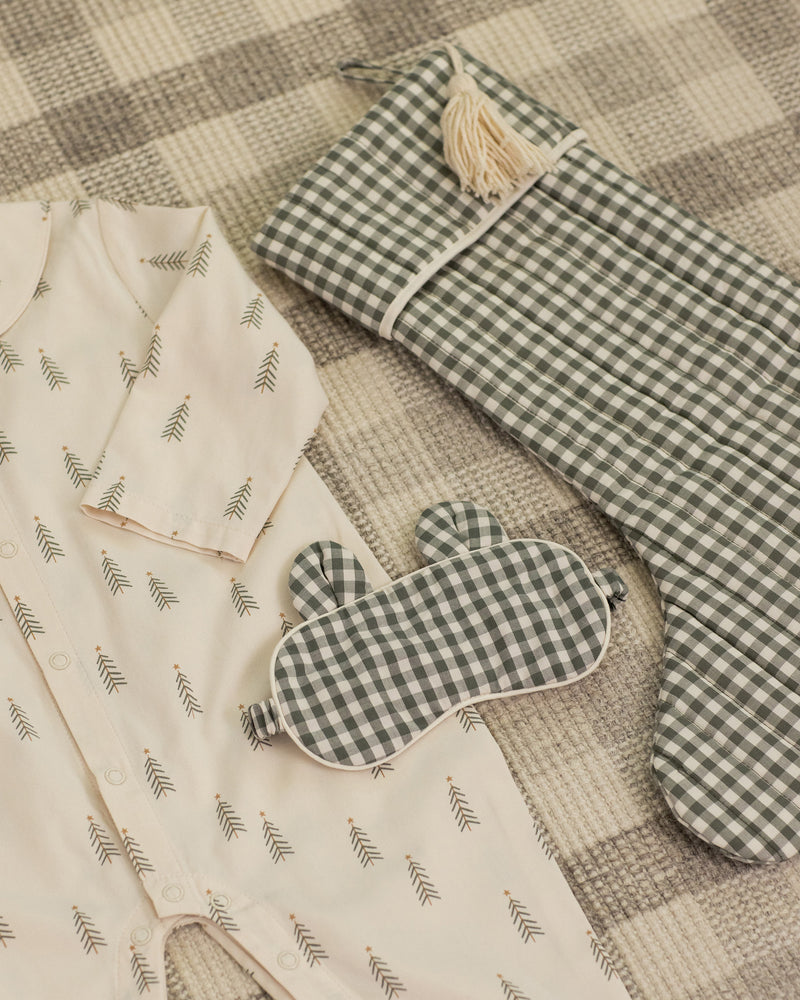 Evergreen gingham Christmas stocking