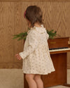 Natural ditsy ruffle collar dress