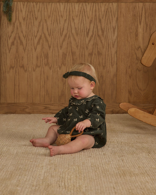 Evergreen baby bow headband