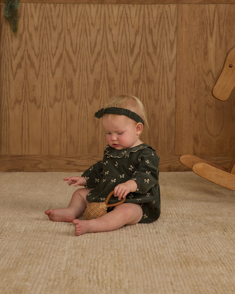 Evergreen baby bow headband