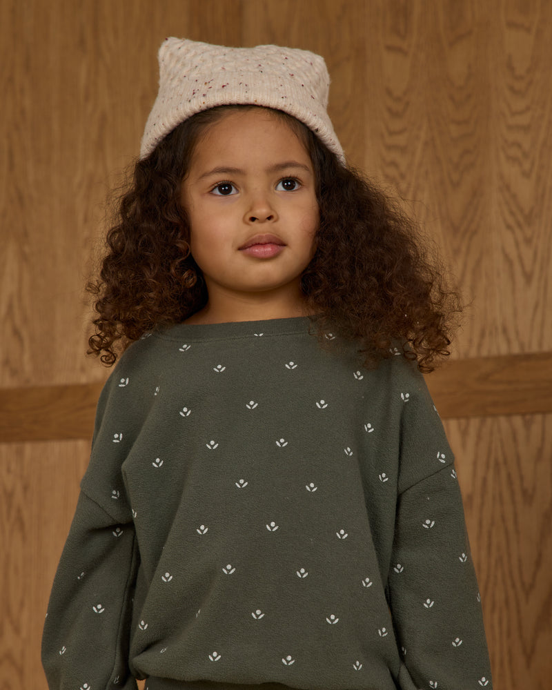 Evergreen ditsy spongey knit set