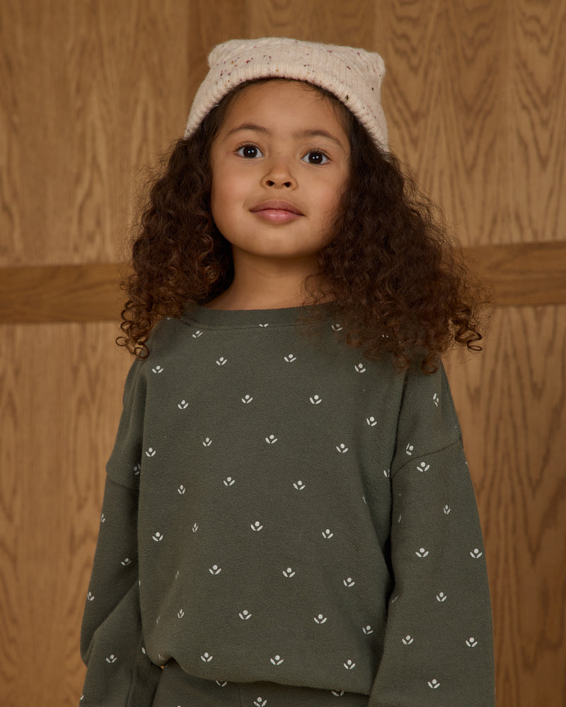 Evergreen ditsy spongey knit set