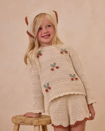 Cherries crochet knit pullover