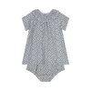 Babies' cotton gauze short-sleeved dress and bloomers