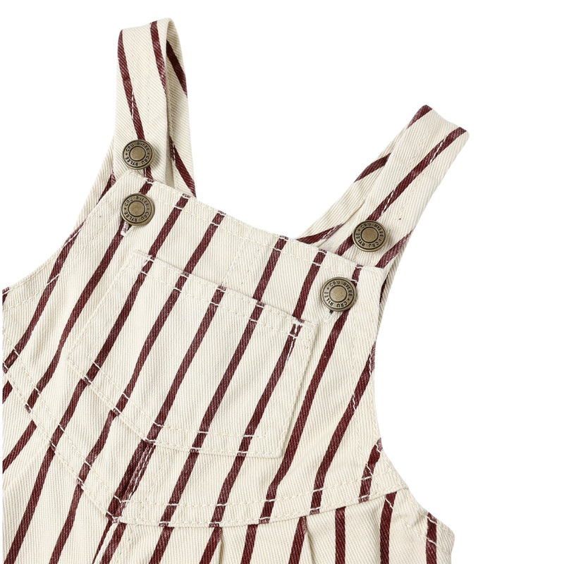 Burgundy stripe vintage overall