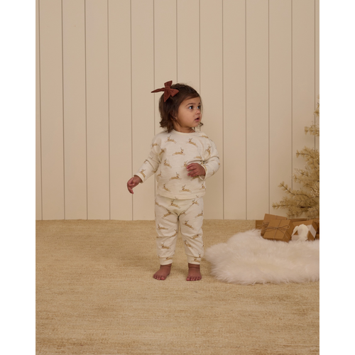 Reindeer long sleeve tee + pant set