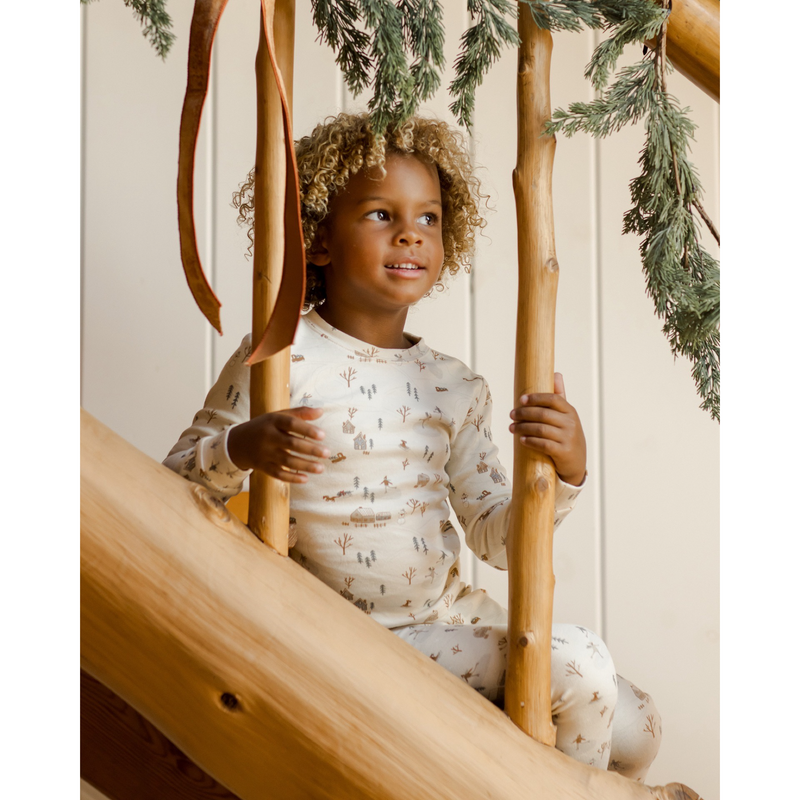 Winter town organic long sleeve pajama set