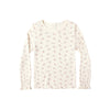 Natural ditsy ribbed long sleeve top