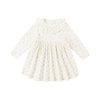 Natural ditsy ruffle collar dress