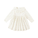 Natural ditsy ruffle collar dress