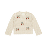 Cherries crochet knit pullover