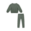Evergreen ditsy spongey knit set