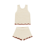 Natural crochet tank set