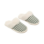 Evergreen gingham slippers