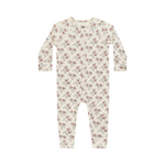 Holiday floral organic long john pajamas