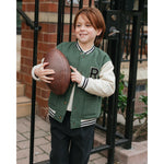Green varsity jacket
