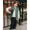 Green varsity jacket