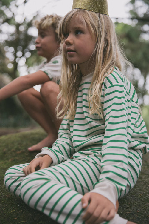 Ensemble pyjama classique breton vert pour enfant