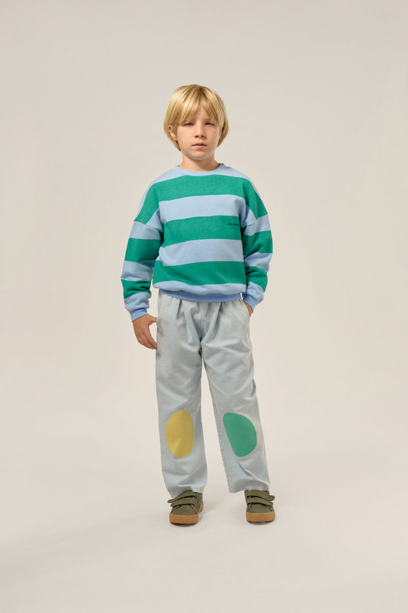 Green stripes oversized kids sweatshirt