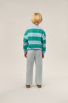 Green stripes oversized kids sweatshirt