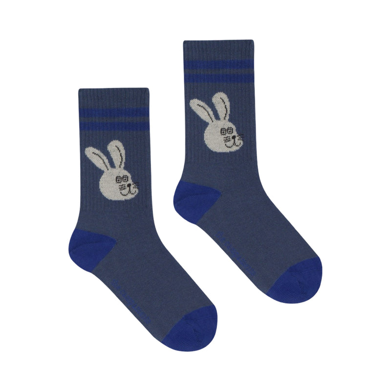 Rabbit blue kids socks