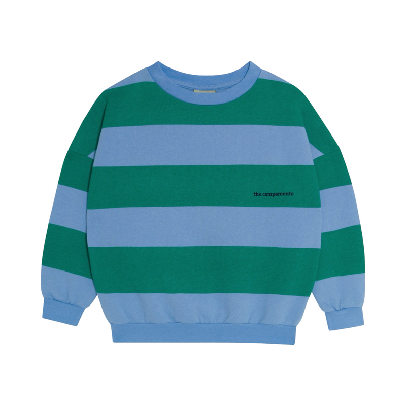 Green stripes oversized kids sweatshirt