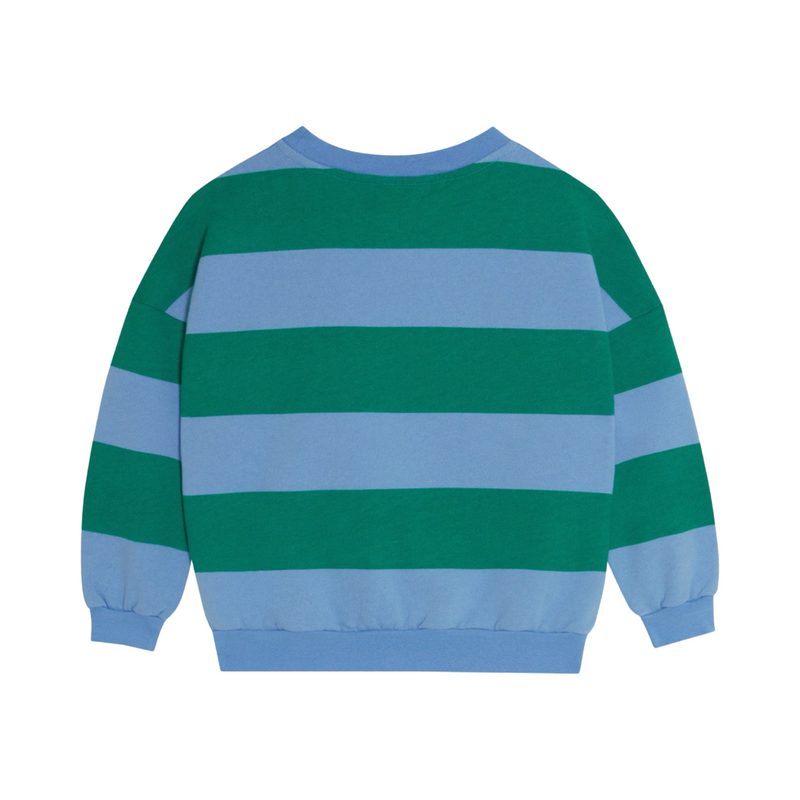 Green stripes oversized kids sweatshirt